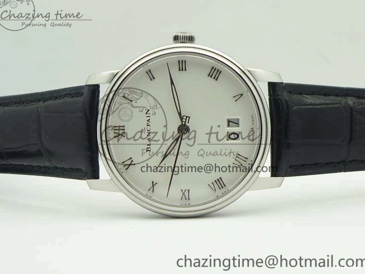 1228 SportInspired Villeret 6669 SS HG 1:1 Best Edition White Dial On Leather Strap V 8099